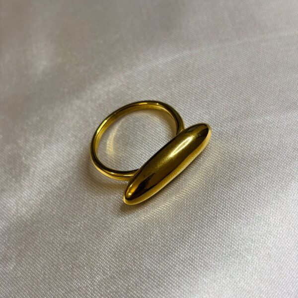 Minimalist Gold Plated Bullet Ring - Image 2