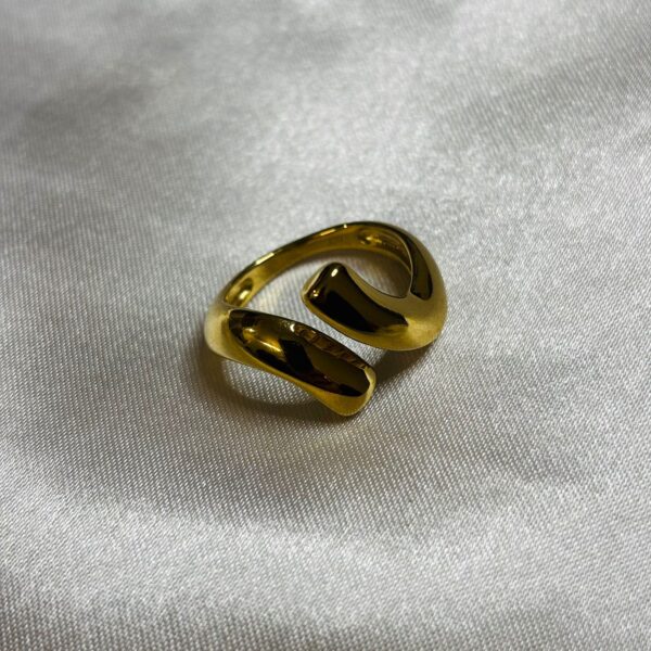 Premium Gold Plated Wrap Snake Cuff Ring - Image 3
