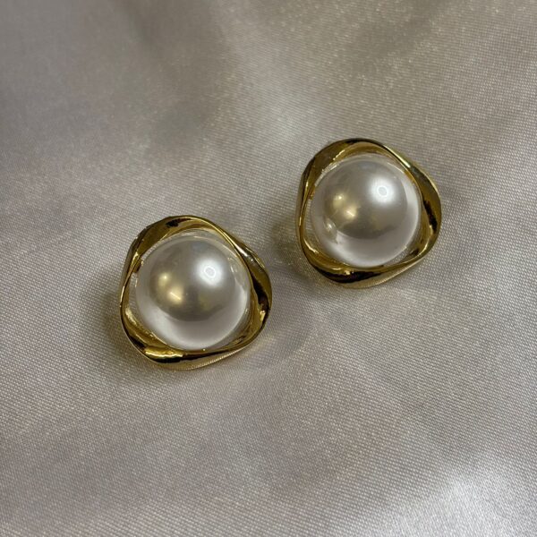 Pearl Stud Earrings - Image 2