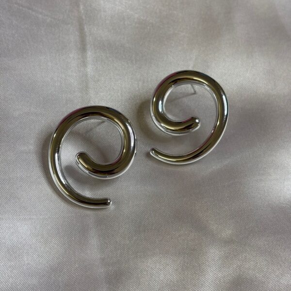Silver Spiral Earrings - Image 2