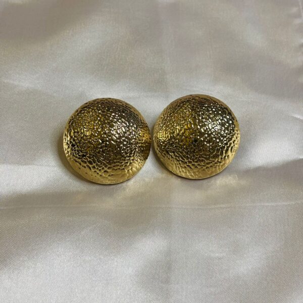 Gold Plated Round Rough Bold Statement Earing - Image 2
