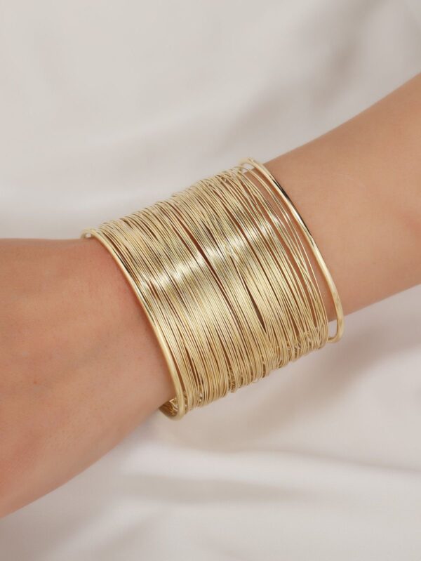 Women Gold plated Bangle style bracelette - Image 5