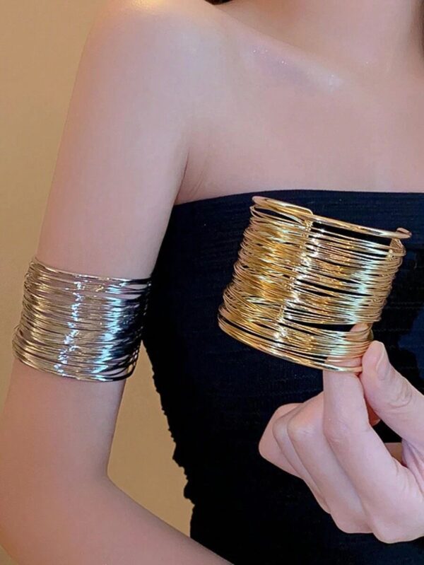 Women Gold plated Bangle style bracelette - Image 4