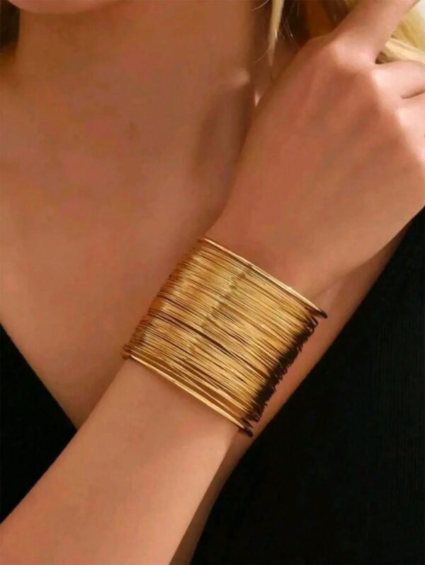Women Gold plated Bangle style bracelette - Image 3