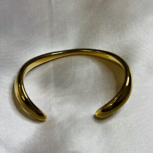 Gold plated thick cuff statement bracellete