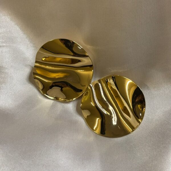 Gold Plated Round Bold Statement Earing - Image 4