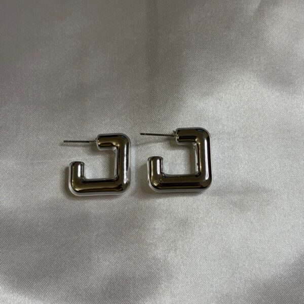 Silver Minimalist Earrings - Image 2