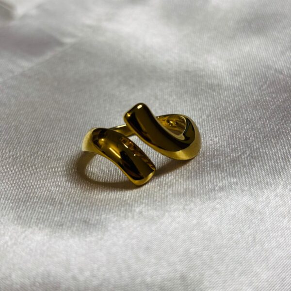 Premium Gold Plated Wrap Snake Cuff Ring - Image 5