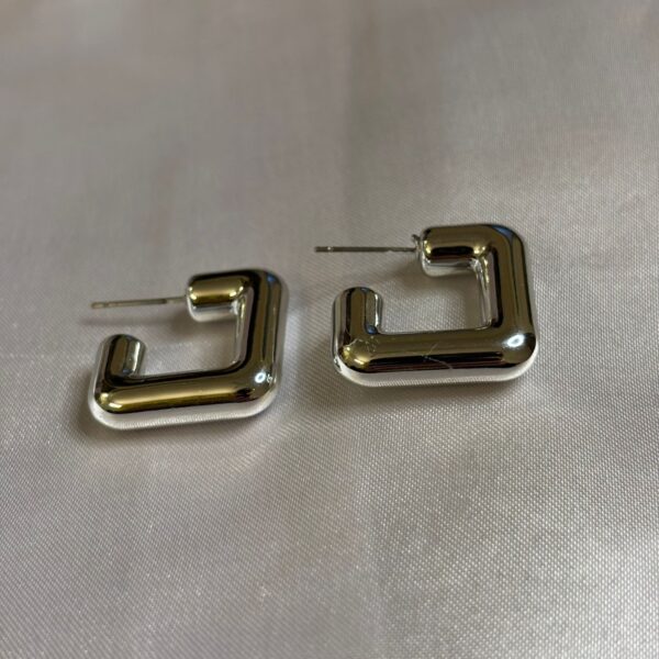 Silver Minimalist Earrings - Image 3